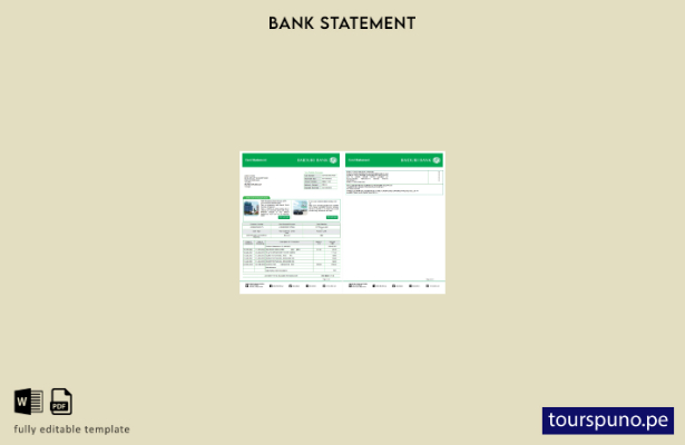 listo para imprimir plantilla de páginas de Word de extracto de tarjeta bancaria